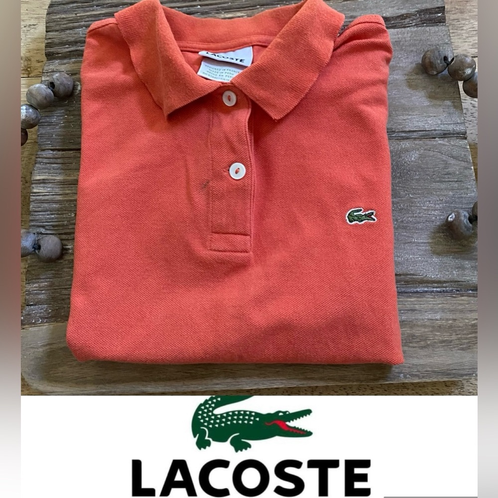Vintage Lacoste Boy’s Eur 34/US (See Pics‎ For Measurements) Orange Knit Polo
